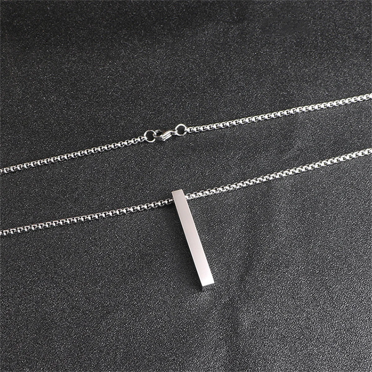 Titanium Steel Simple Chains With Stick Pendant Necklace for Men Trendy Daily Street Neck Accessories 2024 Fashion Jewelry Gifts