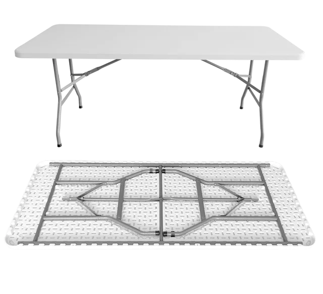 Plastic Outdoor Pation Folding Table Chairs 6ft 8ft white Rectangular Folding Outdoor Table 8ft Plastic Table Non Folding