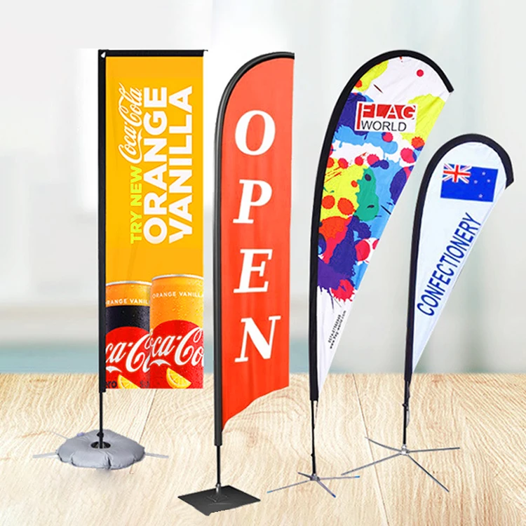 Custom Outdoor Flying Advertising Printed Feather Beach Flag