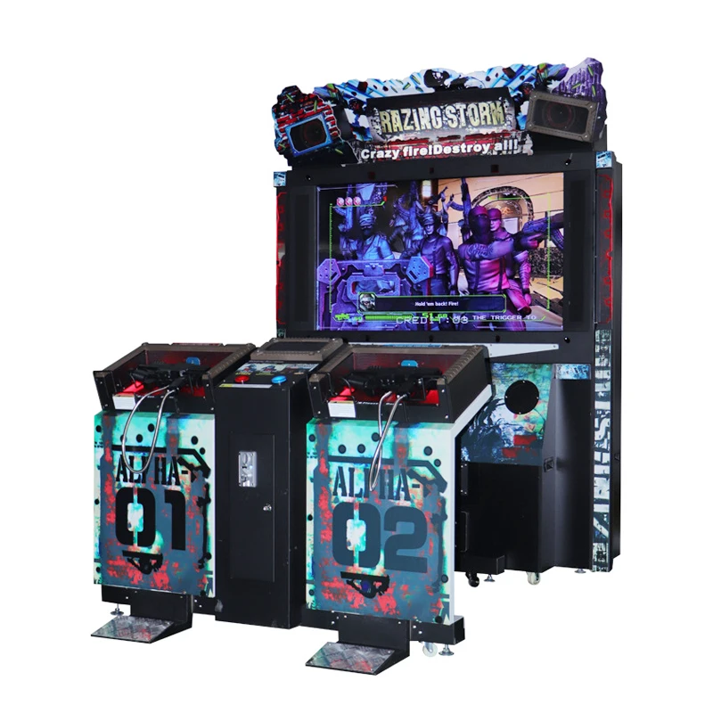 Coin Operated Game Gun Shooting Games Razing Storm With 55 Inch Screen Video Arcade Game Machine