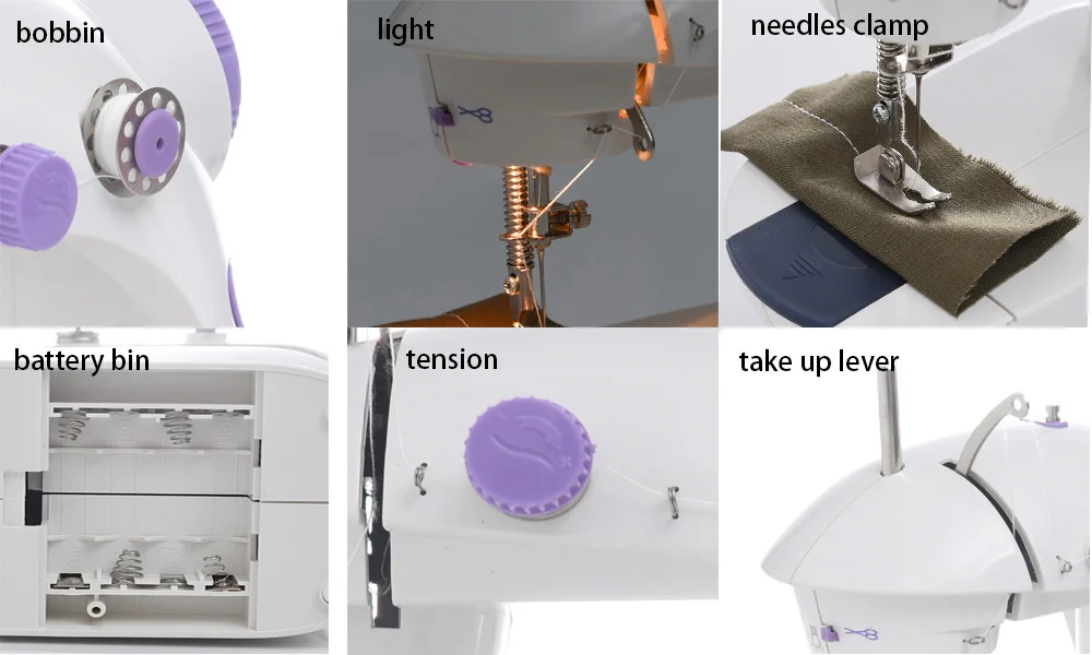201 Factory Direct Tony Mini Size Convenient Multi Function Electric Portable Mini Sewing Machine With  Extender Board for Home