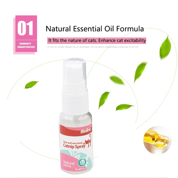Natural Essential Oil Toy Products Catnip Spray for Enhance Excitement of Cat