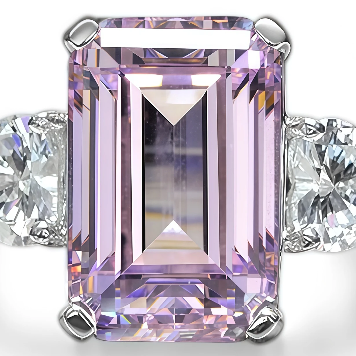 MUSHAN Jewelry Factory 925 Sterling Silver Engagement Ring 5CT Emerald Cut Cubic Zirconia Wedding Bands Parties Jewelry Rings