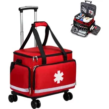 Rolling Medical Bag Nurses Emt Cna RN Empty First Aid Bag for First Aid Responder