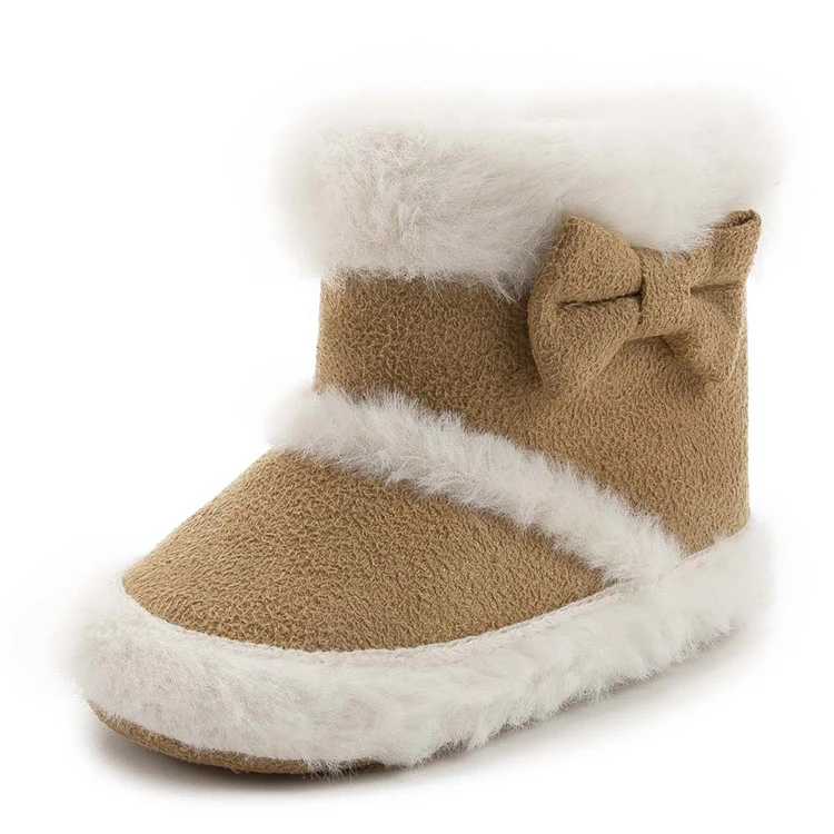 Custom made Khaki Windproof Skid baby winter boots infant toddler