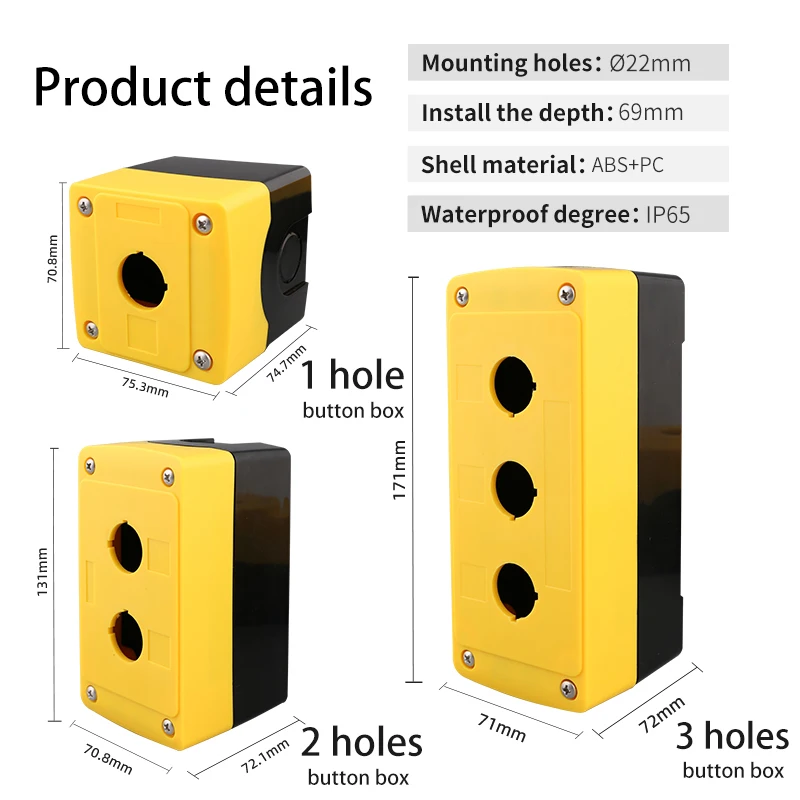 Push Switch Red Emergency Stop Button Installation Box Press Lock Rotary Resetting 22mm Waterproof Ip65