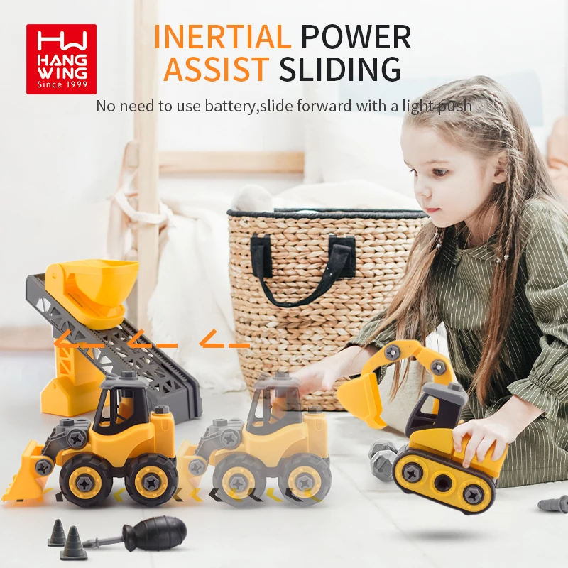 Литые маленькие машины, инженерные игрушки для автомобилей, сделай сам, сборка, игрушечный автомобиль