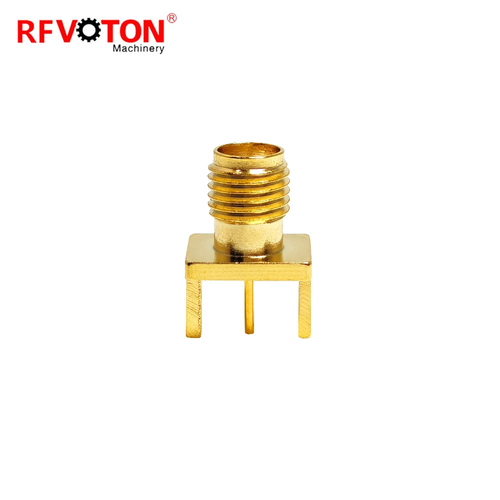 Factory SMA Gold Plated  Sma Female Jack Hembra Pcb  Edge Mount Rf Coaxial 1.7mm  8*9mm  Copper Connector End Launch in Stock