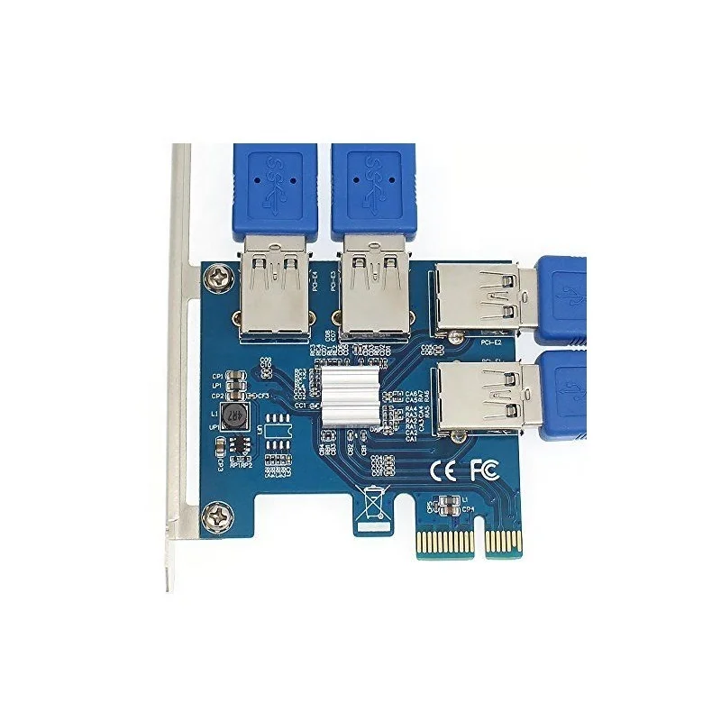 PCI-E 1 To 4 Port Multiplier Riser Card - Expand PCI Express Slots For Mining Or Multiple GPUs