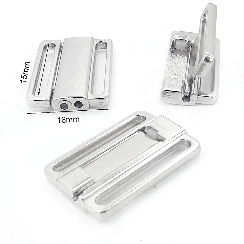 15mm metal buckle front closure clasp