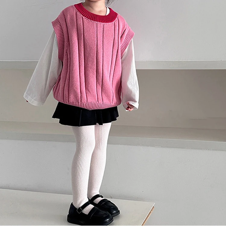 Оптовая продажа осенние и зимние двойные иглы детские колготки для девочек