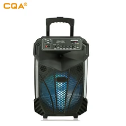 Новинка 2019, недорогие караоке-колонки на колесиках CQA caixa de som с беспроводным микрофоном