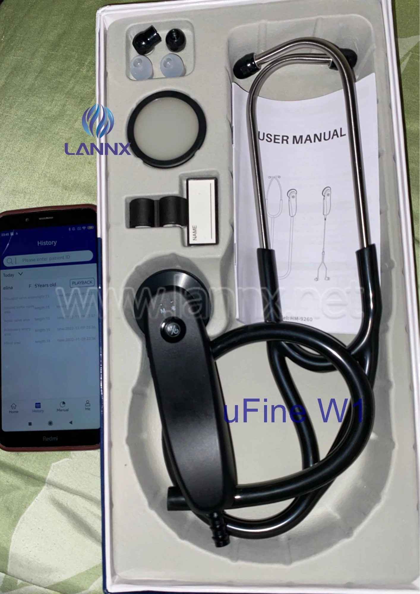 Lannx Ufine W1 Medical Dual Head Electronic Stethoscope Intelligent