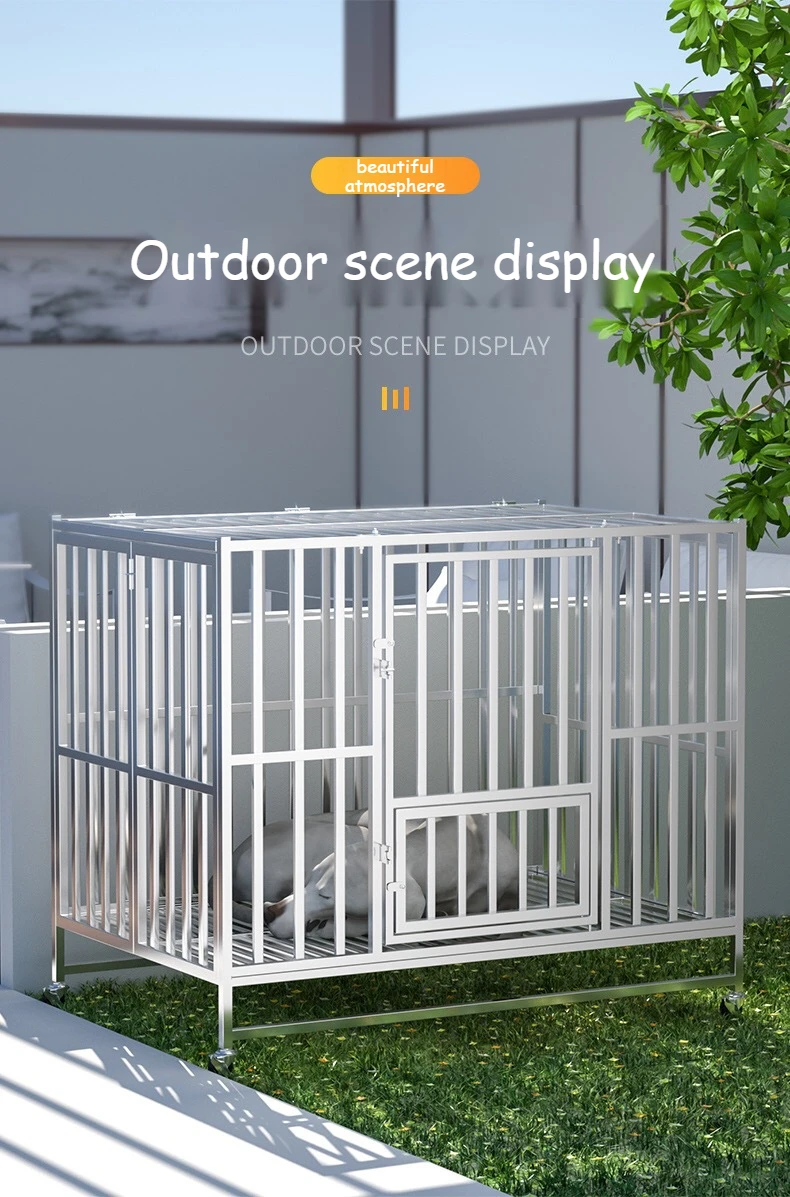 Factory Customized Stainless Steel Pet Cage Strong Outdoor Large Dog