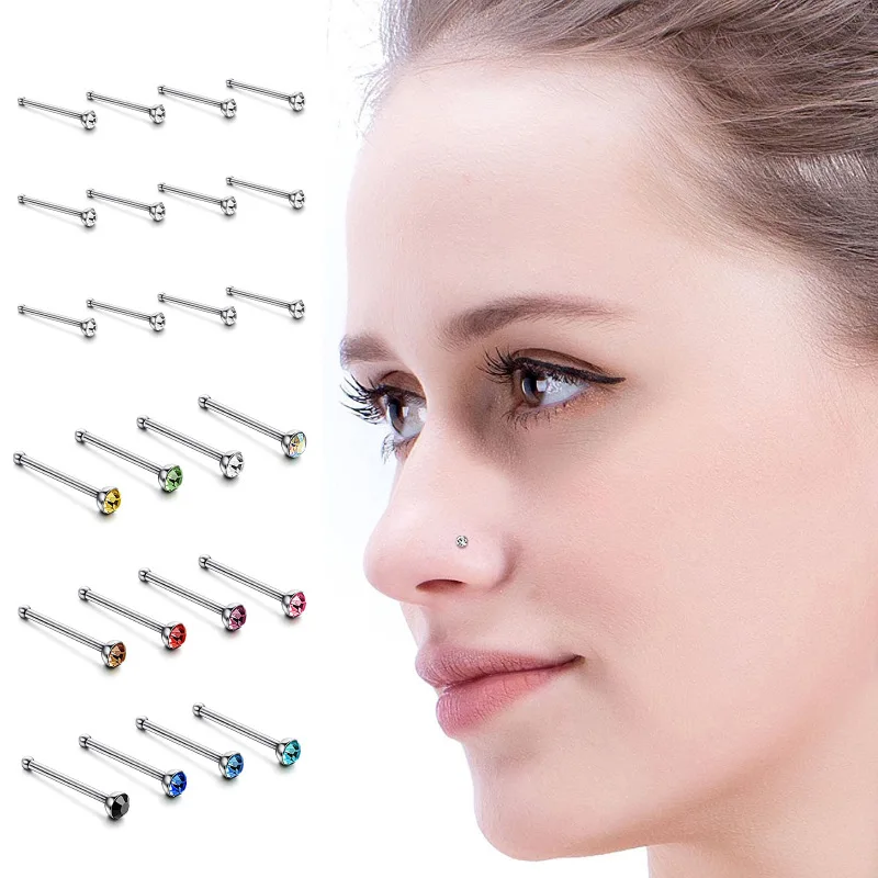 Nose Studs Bar 316l Stainless Steel Ball Nose Piercing Pin Earrings Nariz  Women Nose Rings Fashion Body Jewelry - Buy Nose Stud,Nose Ring Set,Nose  Ring Jewelry Product on 