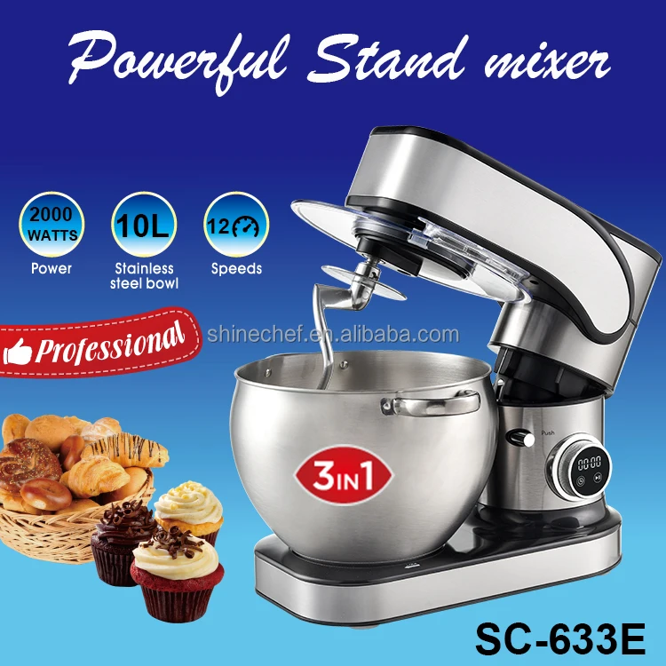 6.5L 7L 8.5L 10L 12L Professional Dough Mixer Factory Multifunctional 3 In 1 Stand Mixer Led Screen Food Mixer supplier