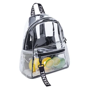 Wholesale Led Light Women PVC Clear Backpack Custom New Arrival PVC Transparent Summer Jelly Color Backpack