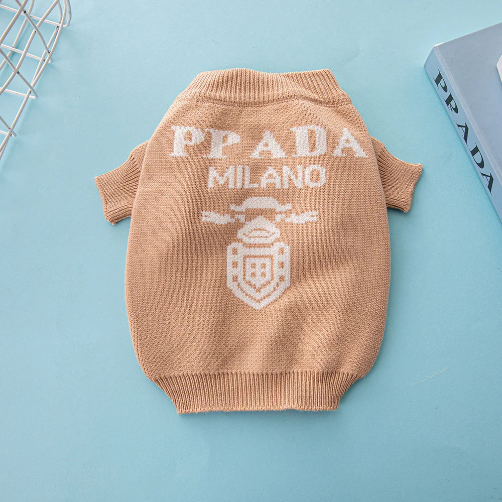 Fashion Brand Winter Round Neck Warm Letter Print Designer Knit Dog