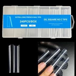 New Arrival XS XXS Short Coffin Almond Full Cover Matt Nail Tip Custom Logo Wholesale Stiletto Square Clear Nail Tips Sample Box