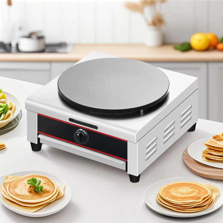 Snack Machines Commercial Double Crepe Maker Gas Crepe Cake Machine / Pancake Maker