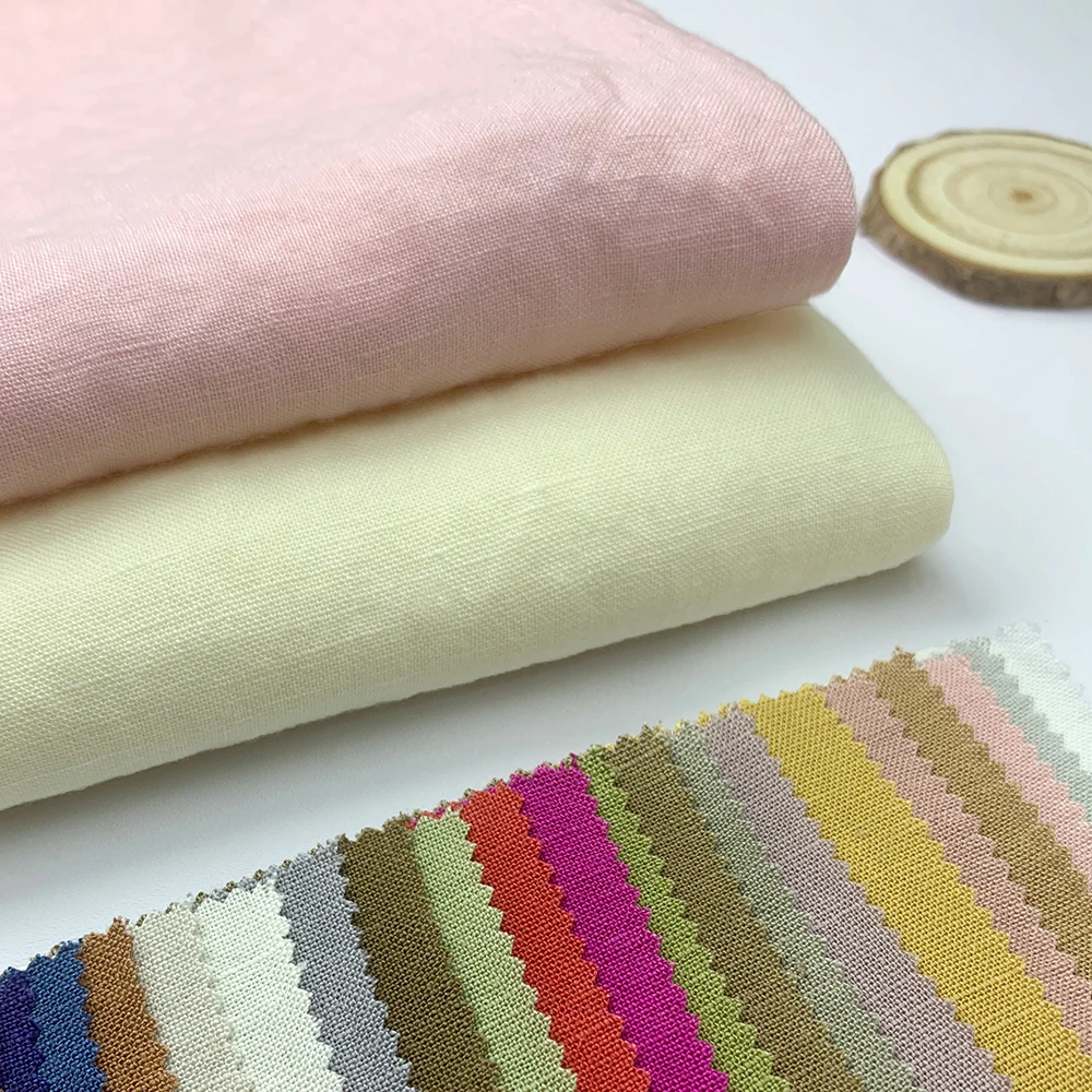 Домашнее украшение текстиля 40% Тенсел 60% льняная Классная мягкая простая ткань комплект для платья и рубашки