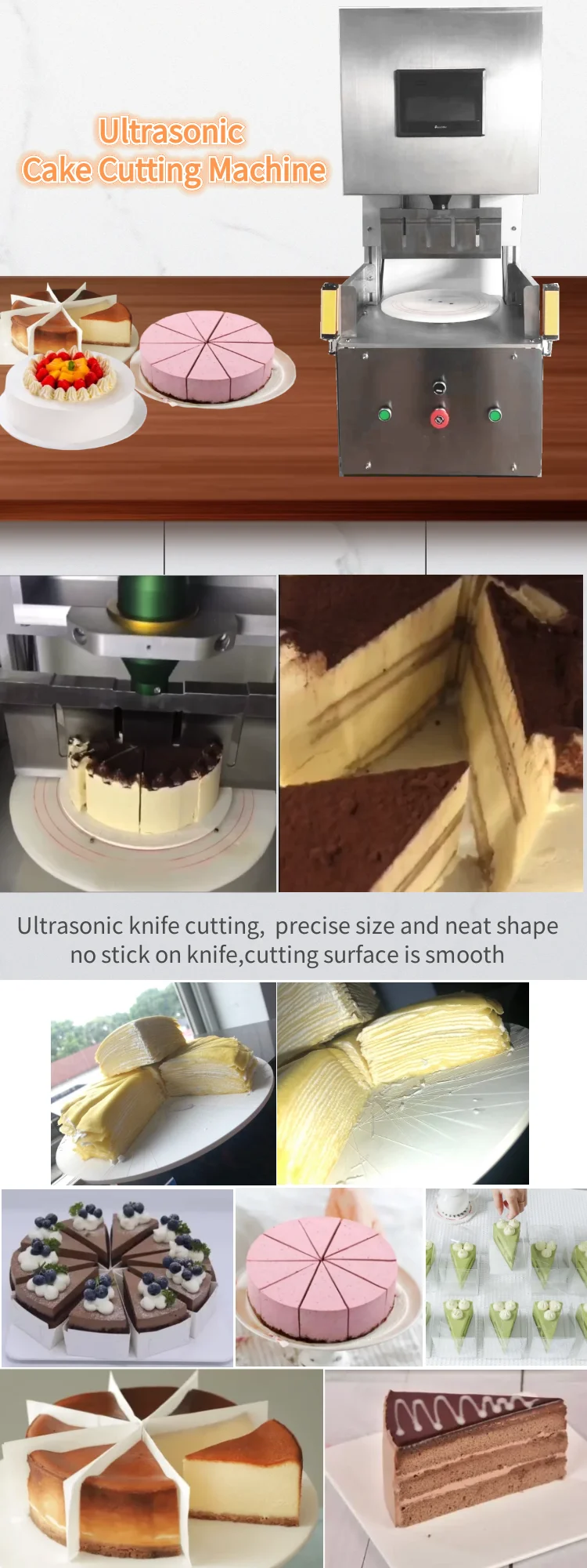 Ultrasonic Cake Cutting Machine - High Efficiency & Durability