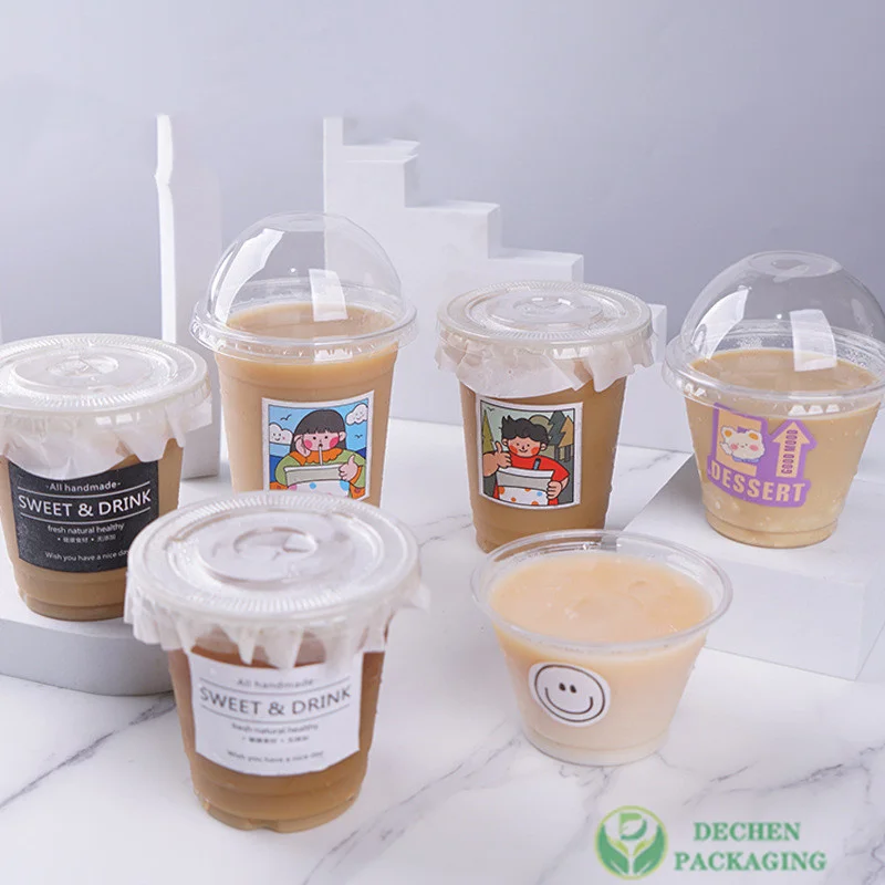 Custom Plastic Cups Ice Coffe Cups With Dome Lids