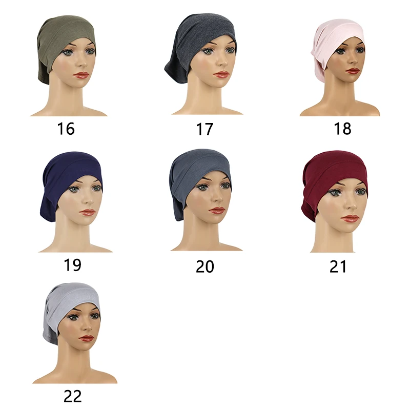 Muslim Classic Inner Cap Women Underscarf Cotton Jersey Hijab Cap Popular  Arab Tube Caps Plain Bonnet Hijab