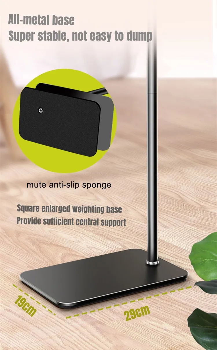 Adjustable 135cm Floor Gooseneck Tablet Smartphone Bed Stand Mobile Phone Holder