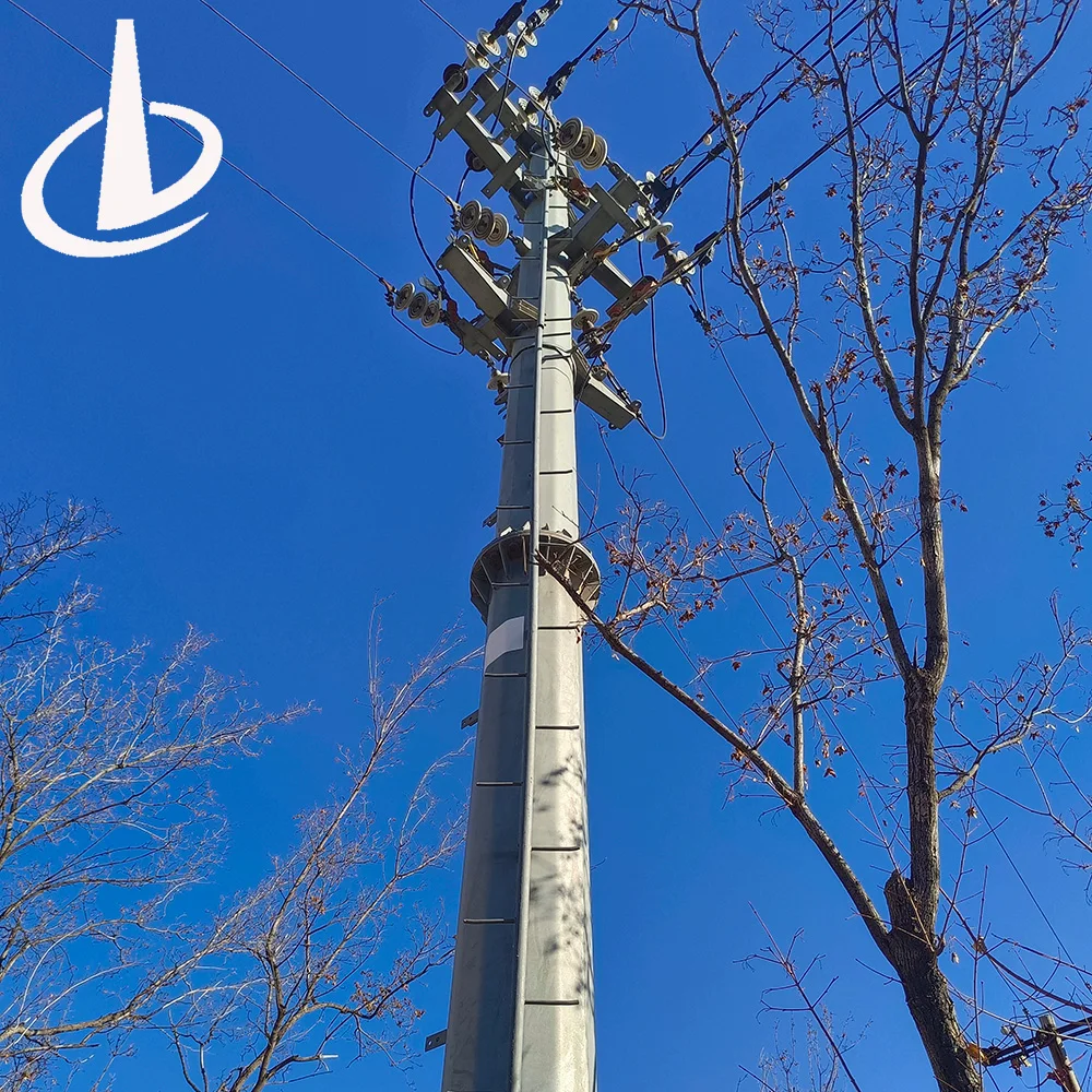 10KV-220KV Customized High Quality Galvanized Tapered Steel Pole Electric Transmission Tower Power 