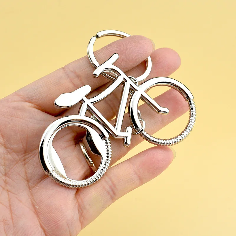 Creative Bike Poker Key Chain Design Custom Logo Keychain Craftwork Metal Bike Bicycle Bottle Opener Keychain Gift Wholesale
