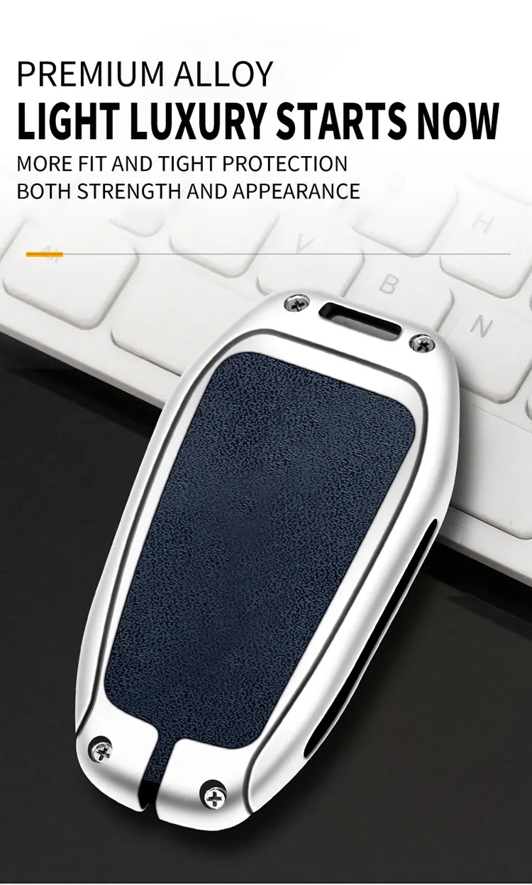 Metal Custom Car Logo Key Case Cover For Peugeot 208 308 408 508 2008