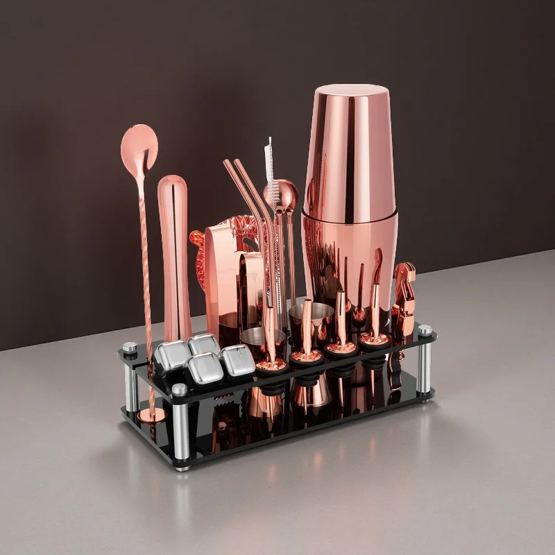 Cocktail Shaker Set for Bar Mixology Bartender Kit Stainless Steel Reusable Multi-Capacity Customized Bar Tools SW Brand Model