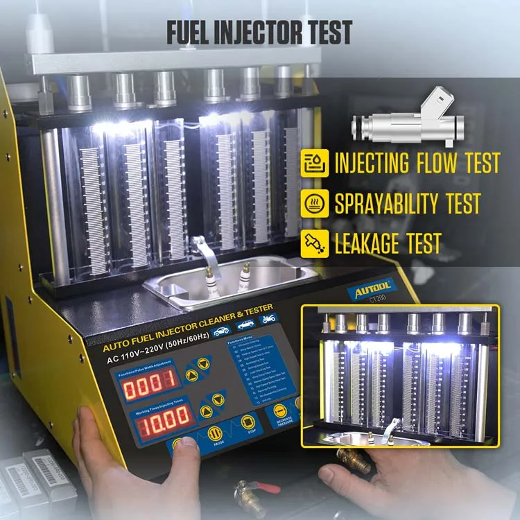 Autool Ct200 Ultrasonic Fuel Injector Cleaning Machine Tester Injector