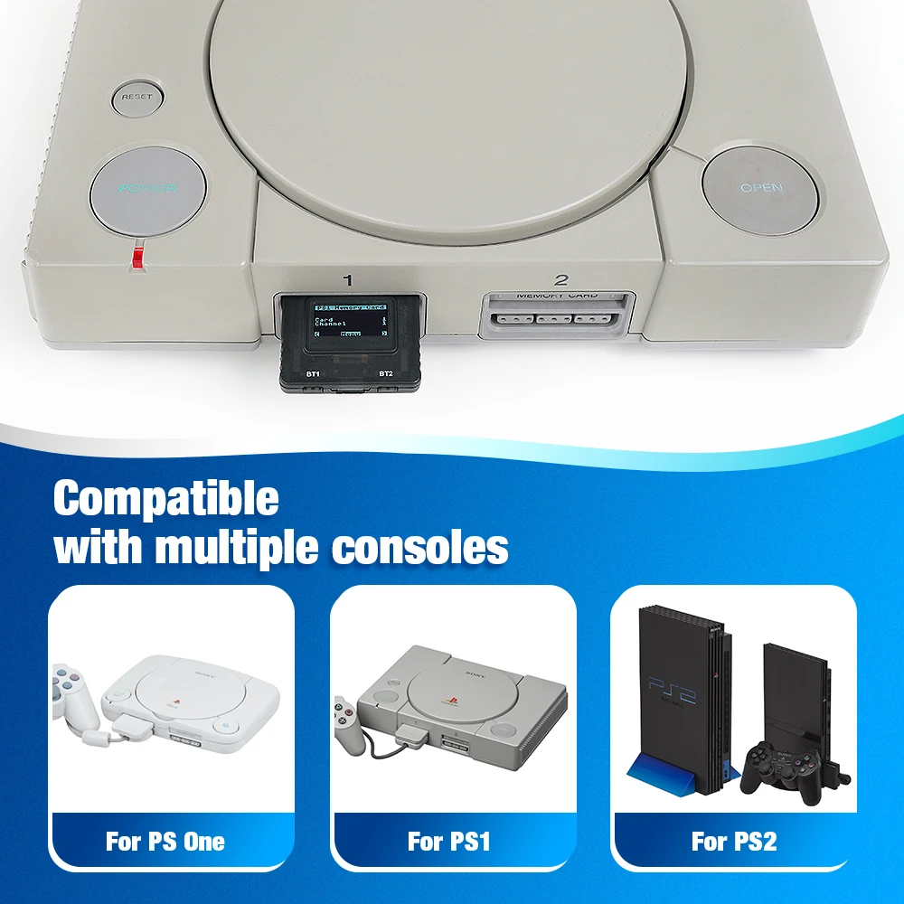 Bitfunx Game Accessories PSxMemCard Gen2 Store Game Saves for PlayStation1 PS One Playstation2 Game Consoles