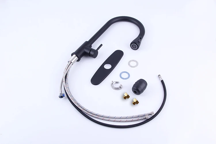 Grifo de cocina abatible giratorio de 360 ​​grados de acero inoxidable con placa de cubierta