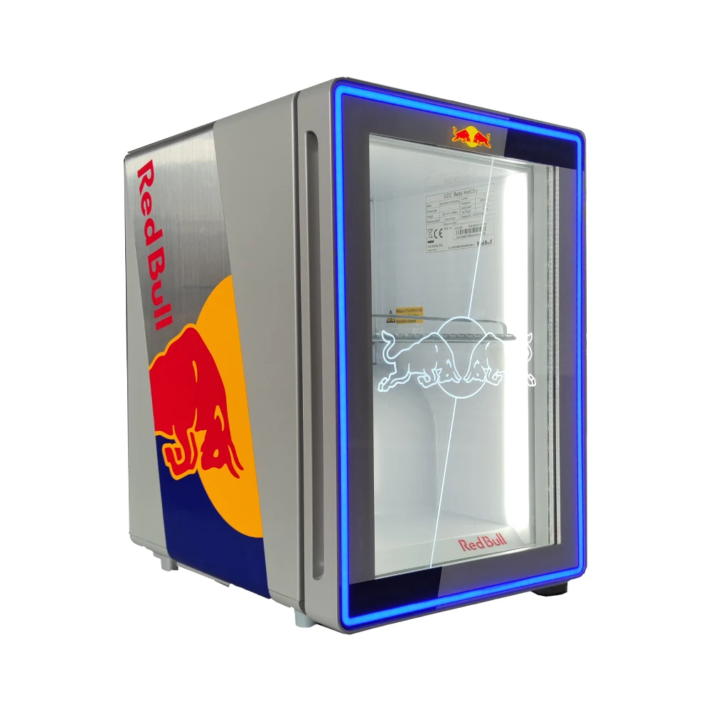 Stylish Commercial Fridge - Red-Bull-Mini-Fridge Display Cooler