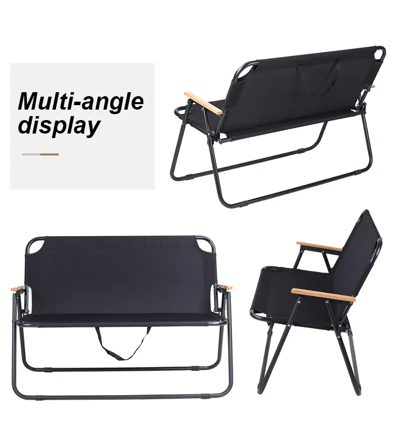 Открытый складной двойной стул портативный высококачественный стальной трубы парный для отдыха кемпинга