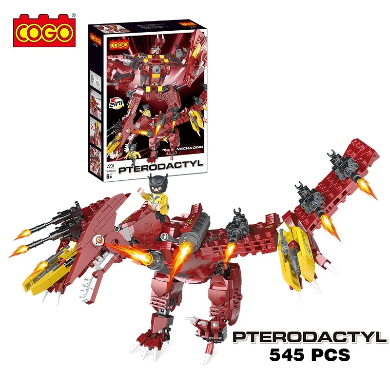 COGO 3D Mecha 2 in 1 Dino 3D Plastic Deformation Kids Dinosaur Blocks Building Toys for Children
