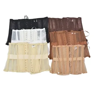 Ultra-Thin Breathable Mesh Abdomen Belt All-Match Body Shaping Steel Bone Waist Cincher XXXXL Firm Firm Waist