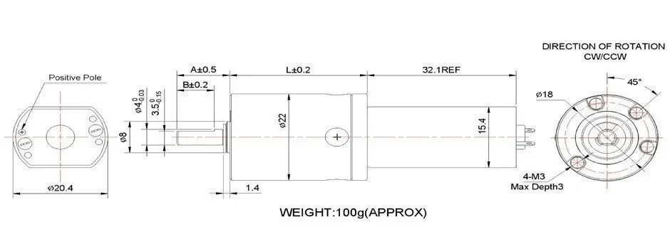 KG-22X180 dc gear motor 3-36v no-load speed 2000-30000rpm no-load torque 1-1500g.cm used chiefly in The valve instrument