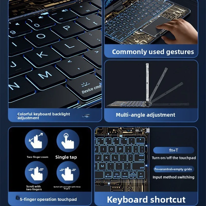 Ifacemall 360° Rotation Flexible Crystal Shell Magic Keyboard Case