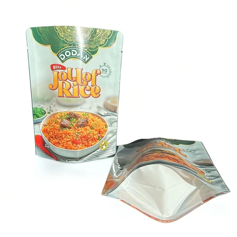 Custom Recyclable Microwavable PET Doypack Zipper Retort Pouch for Meat Sauce Rice Stew Curry Seasoning for Cooking