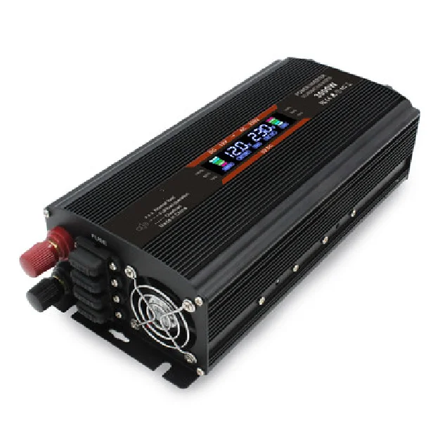 1500W/2000W/2600W /3000W power inverter Modified Sine Wave LCD display DC 12V to AC 220V Solar 2 USB car Transformer Convert EU