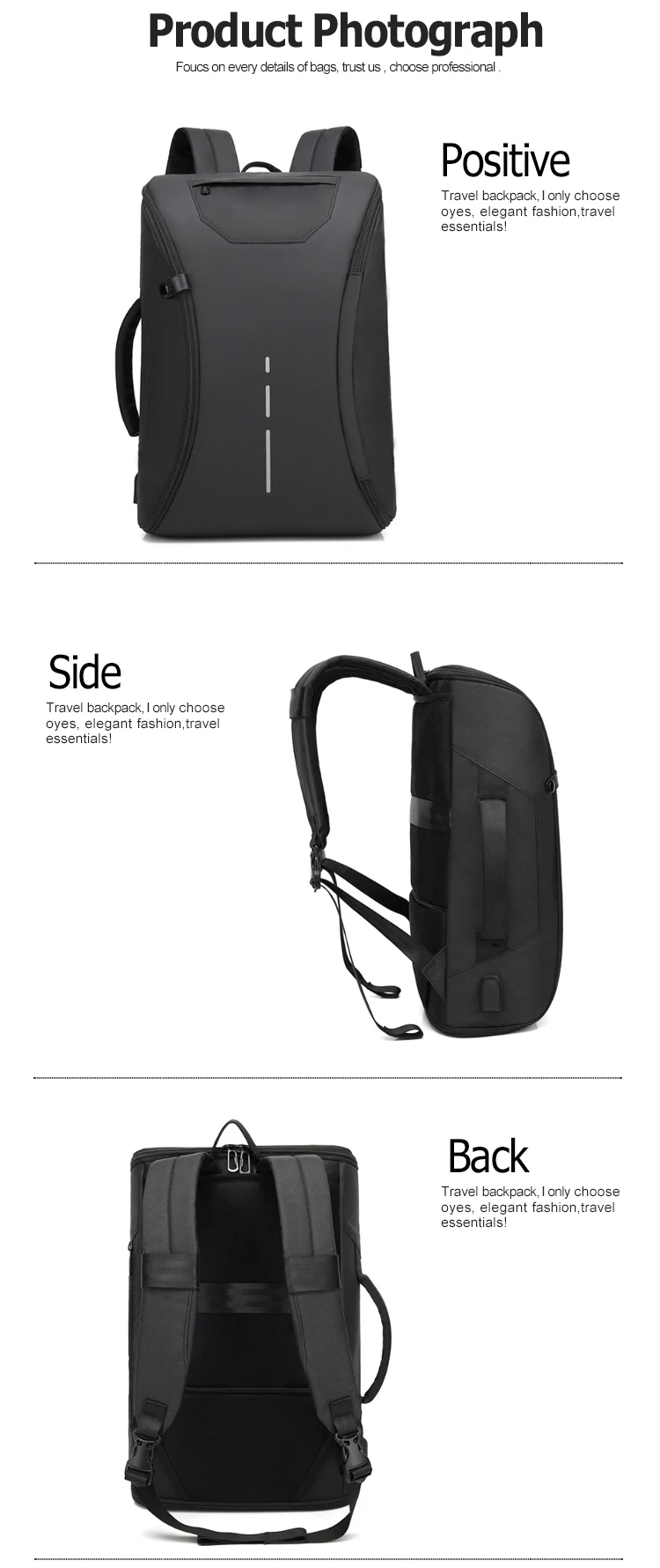 Custom Backpack Manufacturer Usb Charging Business Laptop Backpack For