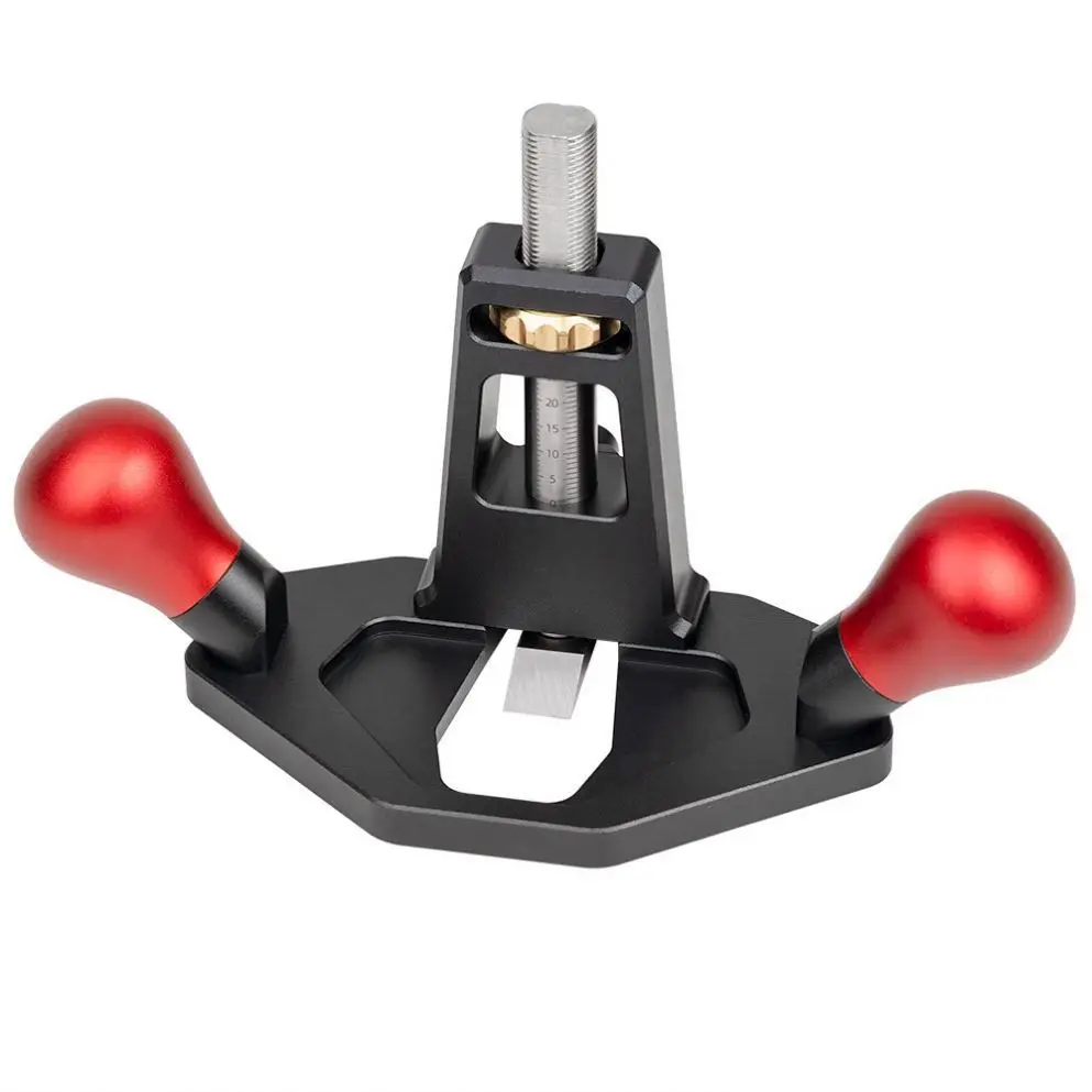 Woodworking Bottom Cleaning Planer CNC Macheing Anodized Processing Groove Planer Brass Nut Depth Adjustment Hand Plane Tool