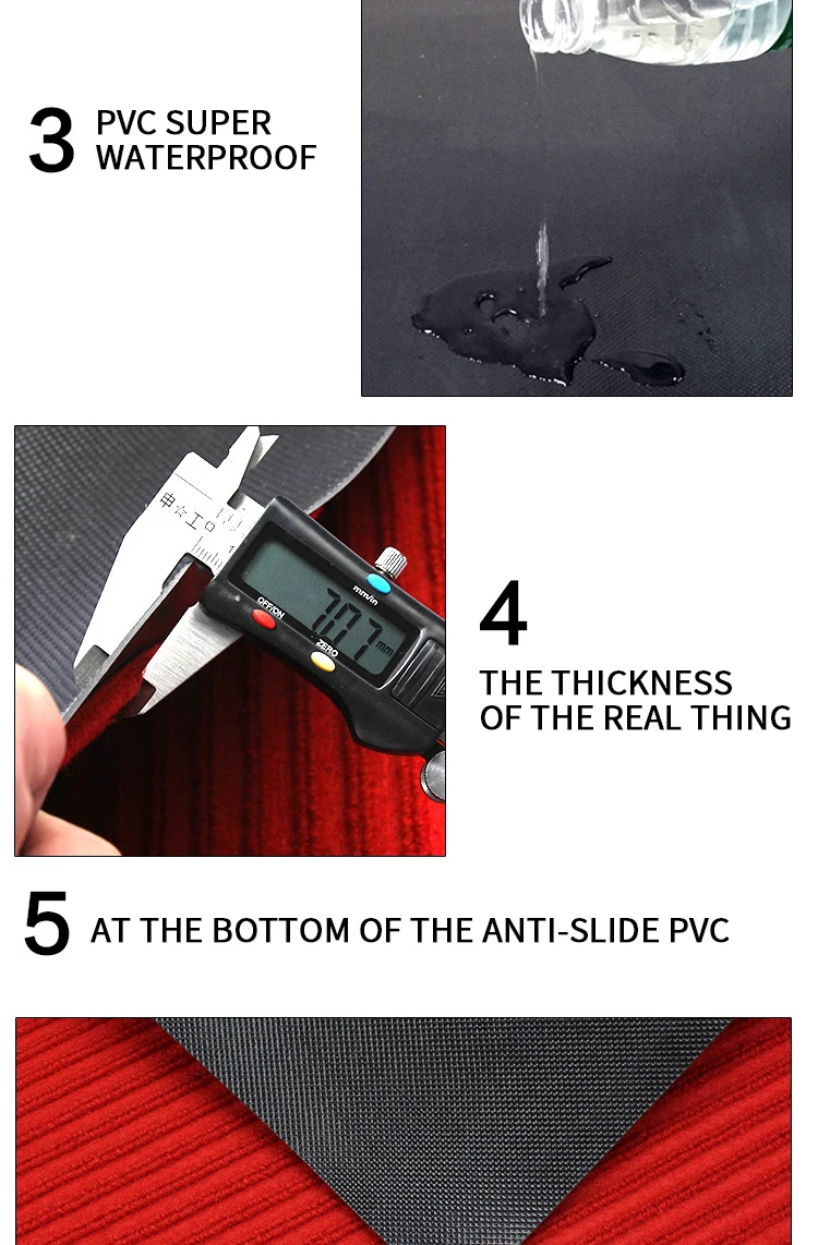 Red Cutting Doorways Corridors Pvc Areas Double Stripe Dust Removal Rug