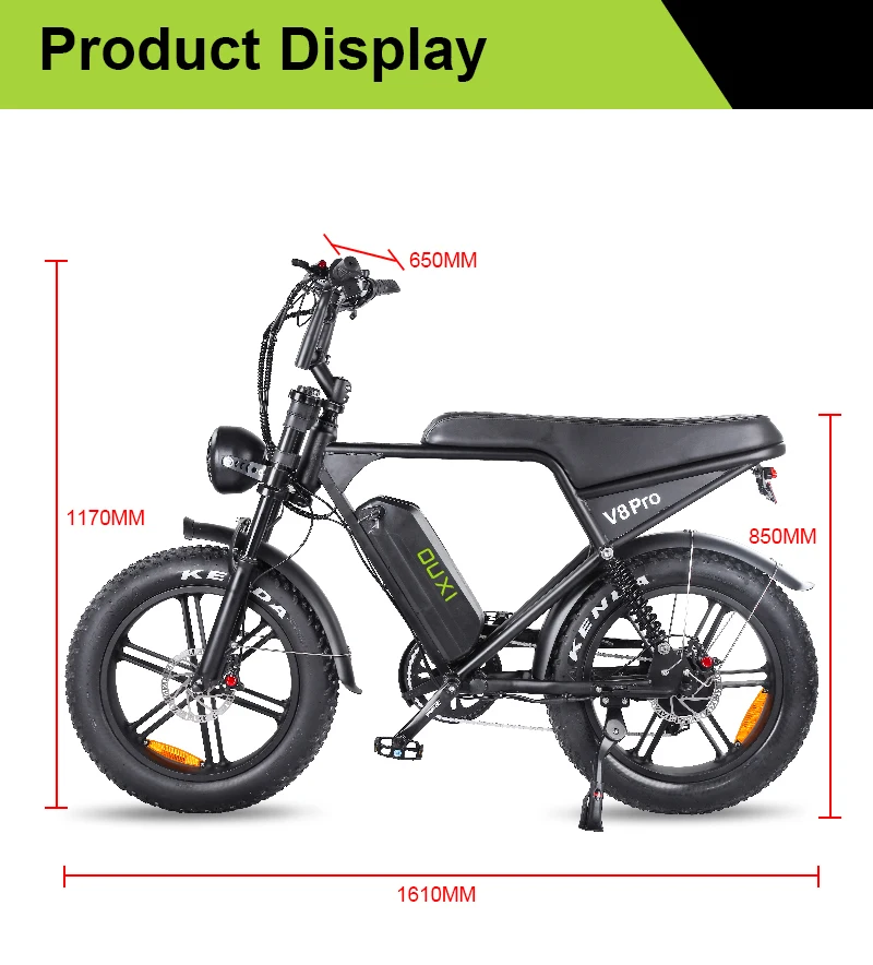 1000W 48V Ebike Electric Hybrid Bike For Adult Battery Assisted Electric Bike Bicycle E-bike Fat Tire E bike OUXI V8 Pro Max 24