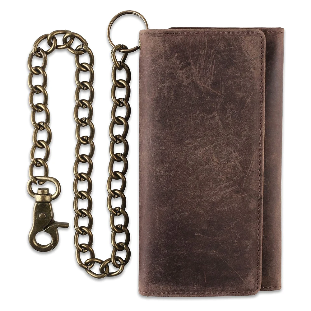 アヒラーバイカーウォレットチェーンヘビーデューティポケットチェーンロック可能なカラビナーの男性チェーン