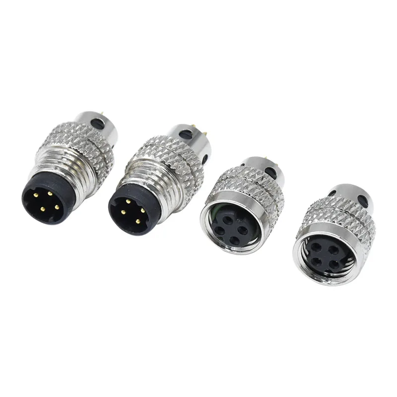 IP67 Waterproof Connector 4-Pin D Code Industrial Circular Electrical Power Moldable Male Female Wire Cable Plug M8 Connections